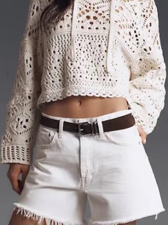 Agolde Pants - Agolde Parker Shorts Panna Cotta (White) 27